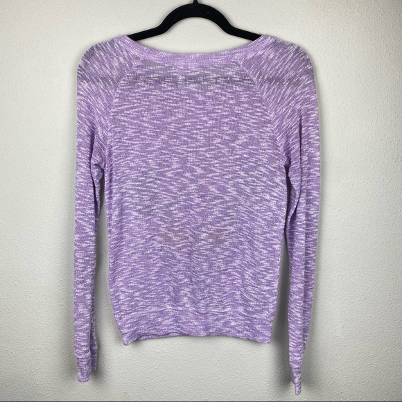 Disney Parks Minnie Mouse Sunglasses Heathered Purple Long Sleeve Knit Top XS - Picture 3 of 6